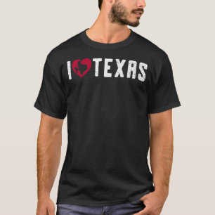 Texan Us State Patriotic Texas Pride Heart I Love T-Shirt