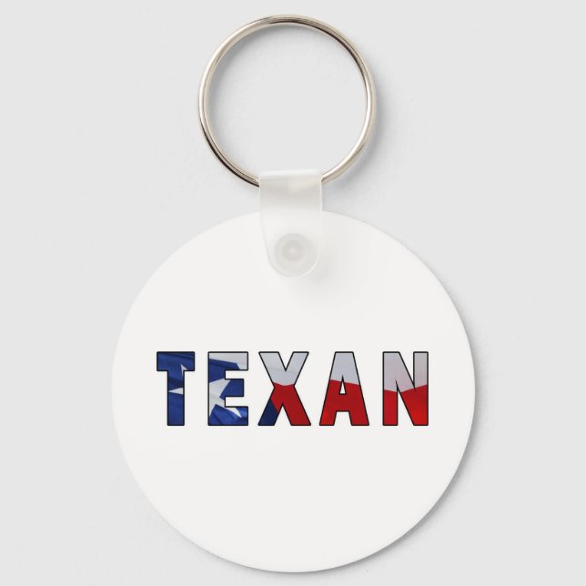 Texan Waving Flag Key Ring (Front)