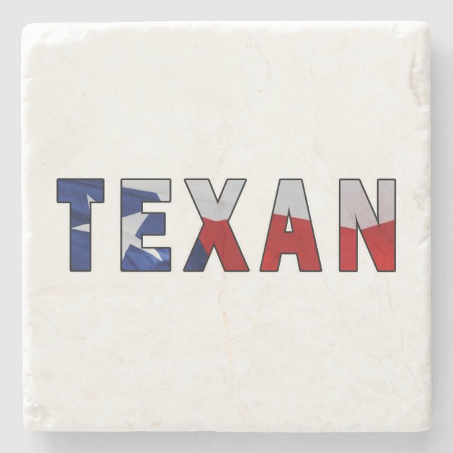 Texan Waving Flag Stone Coaster (Front)