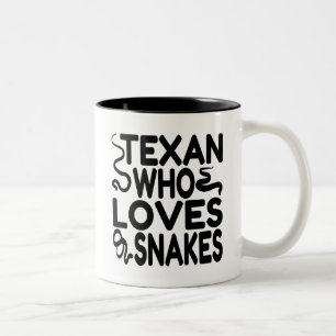 Texan Who Loves Snakes Two-Tone Coffee Mug