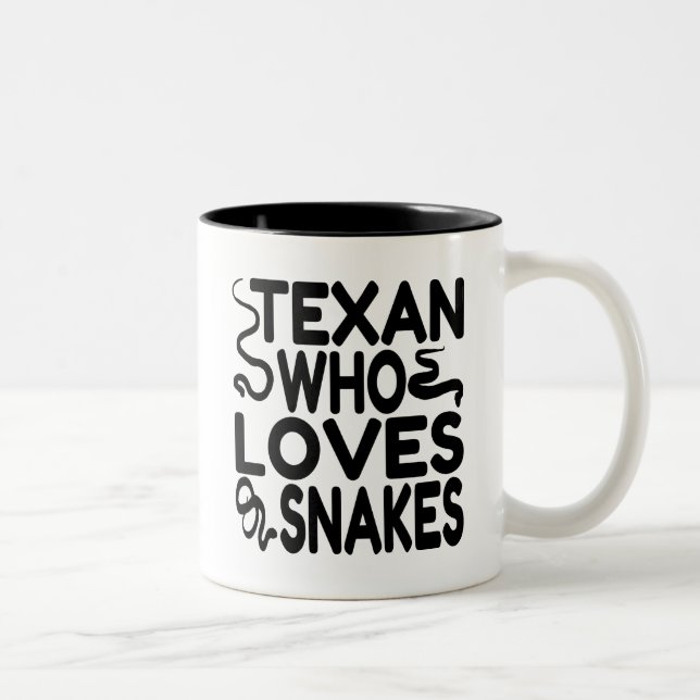 Texan Who Loves Snakes Two-Tone Coffee Mug (Right)