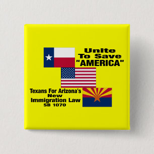 Texans For Arizona "Official" Square Button Pin