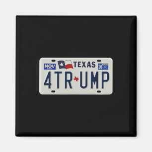 Texans For Trump Vintage License Plate Campaign Magnet