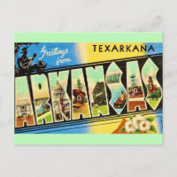 Texarkana Arkansas Retro Postcard 