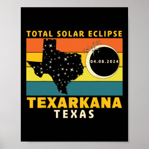 Texarkana Texas Total Solar Eclipse 2024 Poster
