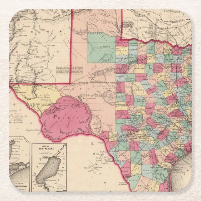 Texas 10 square paper coaster (Front)