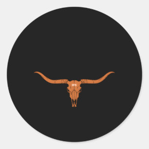 Texas 1845 Longhorn Cow And Rodeo Fan Classic Round Sticker