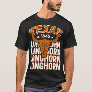 Texas 1845 Vintage Longhorn Western T-Shirt