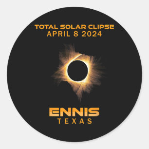 Texas 2024 Total Solar Eclipse Classic Round Sticker