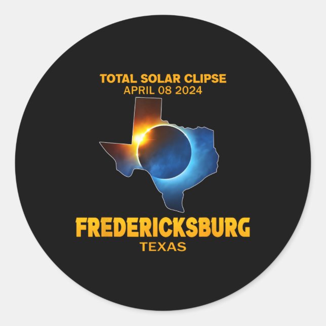 Texas 2024 Total Solar Eclipse  Classic Round Sticker (Front)