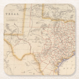 Texas 4 square paper coaster