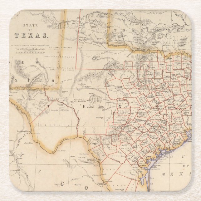 Texas 4 square paper coaster (Front)