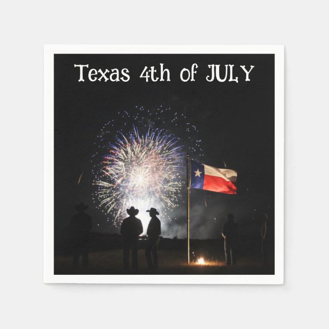 Texas 4th of July Paper Party Napkins (Front)