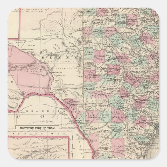 Texas 5 square sticker (Front)