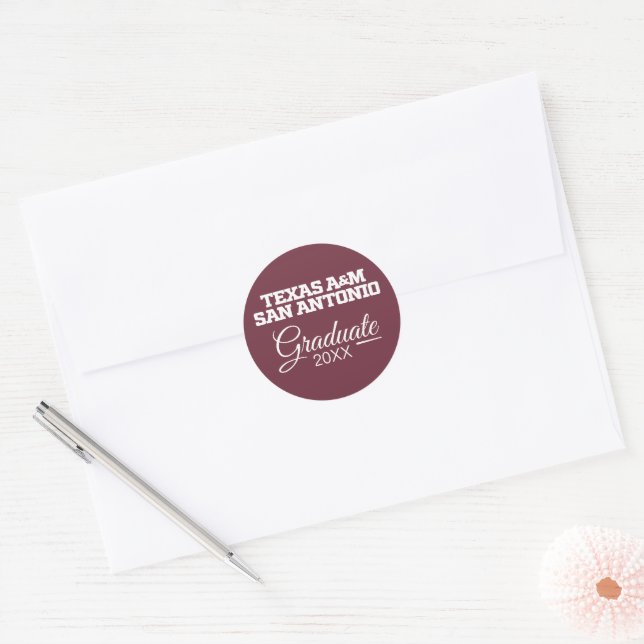 Texas A&M San Antonio Classic Round Sticker (Envelope)