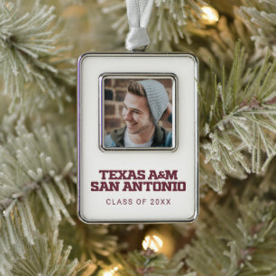 Texas A&M San Antonio Silver Plated Framed Ornament