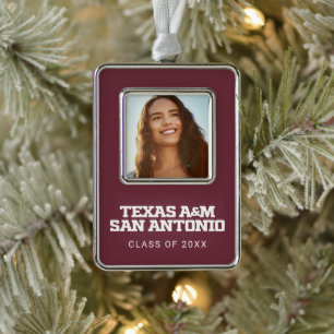 Texas A&M San Antonio Silver Plated Framed Ornament