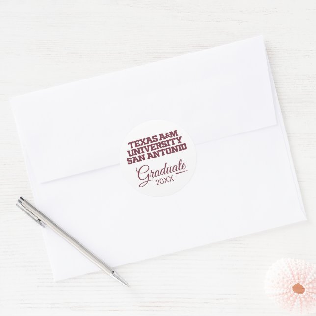 Texas A&M University-San Antonio Classic Round Sticker (Envelope)