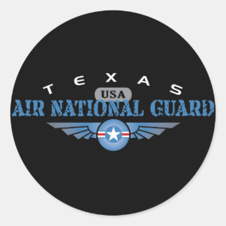 Texas Air National Guard Classic Round Sticker