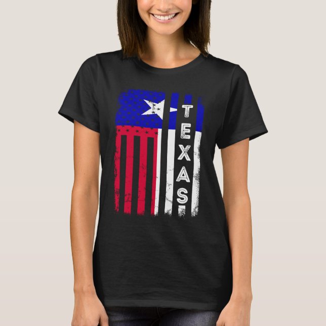 Texas American Flag Home State of Texas Flag T-Shirt (Front)