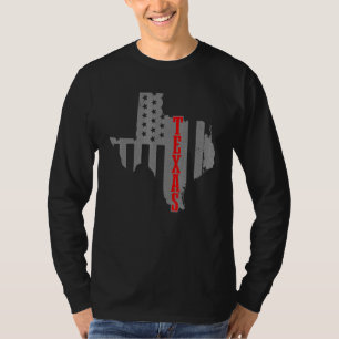 Texas American Flag State Map Pride Patriotic 4th  T-Shirt