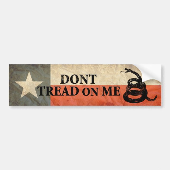 Texas and Don’t Tread on Me Flag Together Bumper Sticker (Front)