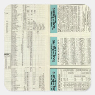 Texas and Pacific Railway Square Sticker