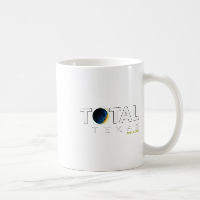 Texas April 8 Total Solar Eclipse 2024  Coffee Mug (Right)