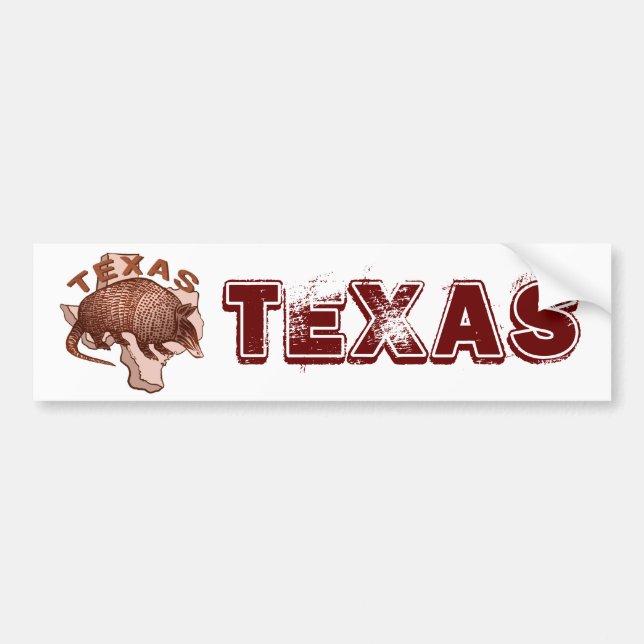 Texas Armadillo Bumper Sticker (Front)