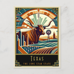 Texas Art Deco Postcard