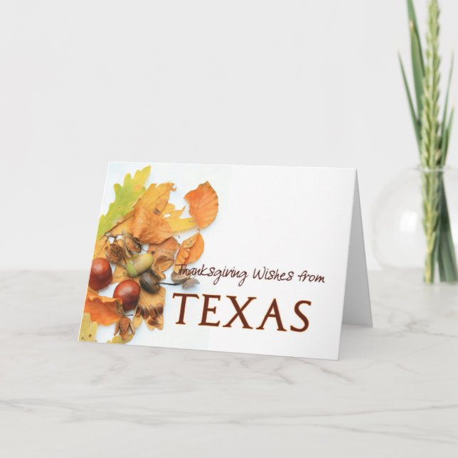 Texas autumn leaves thanksgiving holiday card (Front)