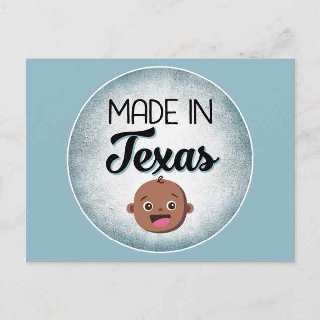 Texas Baby Funny Blue African American Black Baby Postcard (Front)