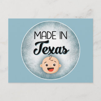 Texas Baby Funny Blue New Boy Postcard