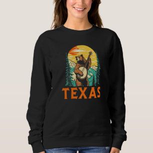 Texas Banjo Picking Bear Outdoor & Music Sweatshirt