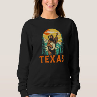 Texas Banjo Picking Bear Outdoor & Music Sweatshirt