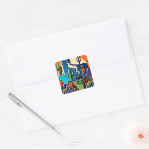 Texas BBQ Party 1 Square Sticker