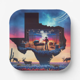 Texas BBQ Party 3 Paper Plate