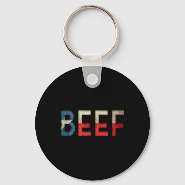 Texas Beef The Heart Of Rbecue  Key Ring (Front)