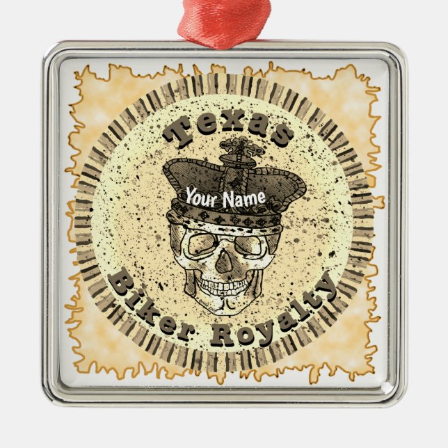 Texas Biker  Metal Ornament (Front)
