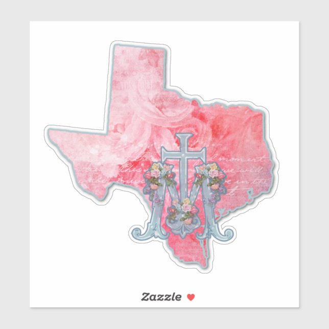 TEXAS BLESSED VIRGIN MARY RELIGIOUS MARIAN CROSS  (Sheet)