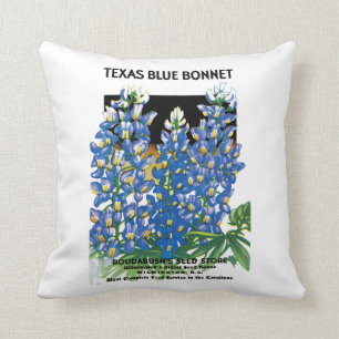 Texas Blue Bonnet Seed Packet Label Cushion
