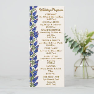 Texas Bluebonnet Floral Wedding Program