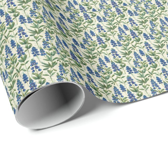 Texas Bluebonnet Gift Wrapping Paper Lupine Party (Roll Corner)