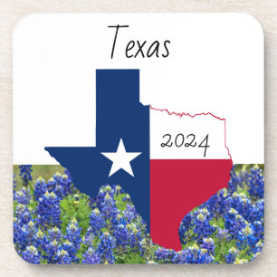 Texas Bluebonnet hard plastic coasters
