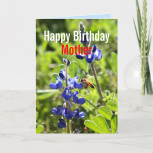 Texas Bluebonnet Mother Happy Birthday Card