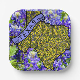 Texas Bluebonnet Paper Plates