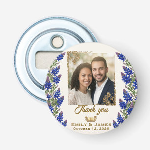 Texas Bluebonnet Photo Wedding Favour Bottle Opene Opener