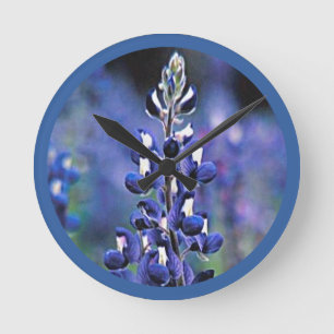 Texas Bluebonnet Round Clock