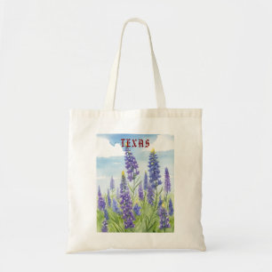 Texas Bluebonnet Vintage watercolor Tote Bag
