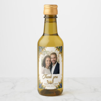 Texas Bluebonnet Wedding Photo Bottle Label